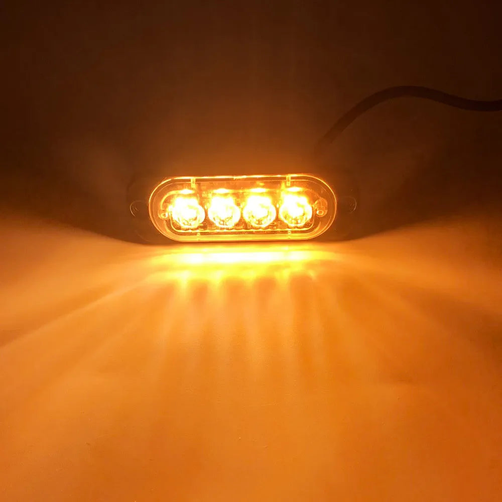 12-24V 4LED strobe side light with insulation film and screws, multiple colour options