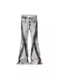 White American retro heavy selvedge style jeans with a black ribbon gradient colour and zip fly.