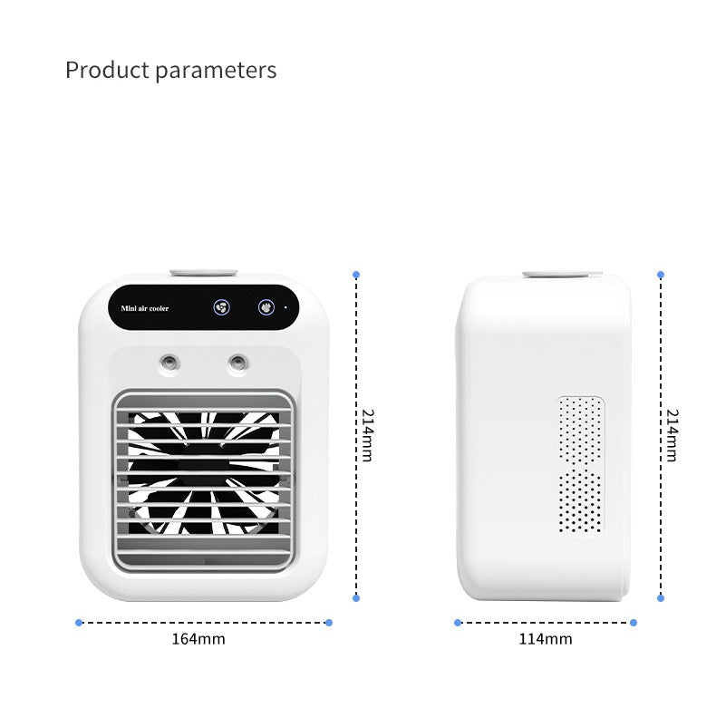 Portable Air Cooler & Mini Humidifier - USB Rechargeable Wireless Desk Fan with Cooling Mist, Compact Air Conditioner for Home, Office & Car