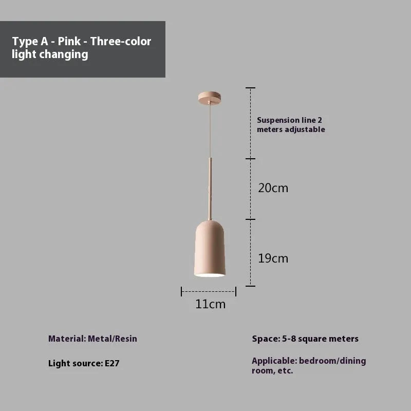 Retro creative hanging line chandelier in A Style Black, White or Pink for living room, dining room, hotel or homestay