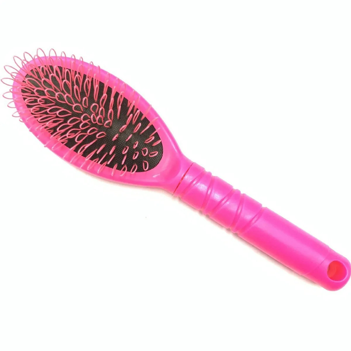 Black and pink ring tooth hair extension comb made of ABS plastic, shown with dimensions.