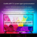 TV sync ambience light streamer with colourful LED backlighting behind television