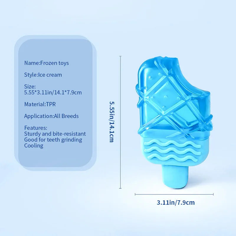 Summer cooling dog toy set with water-filled popsicle, pacifier and ring toys for frozen teething relief