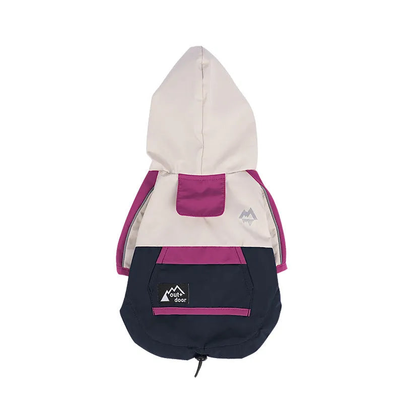 Waterproof candy colour pet jacket in yellow with anti-fouling polyester outer shell on a dog