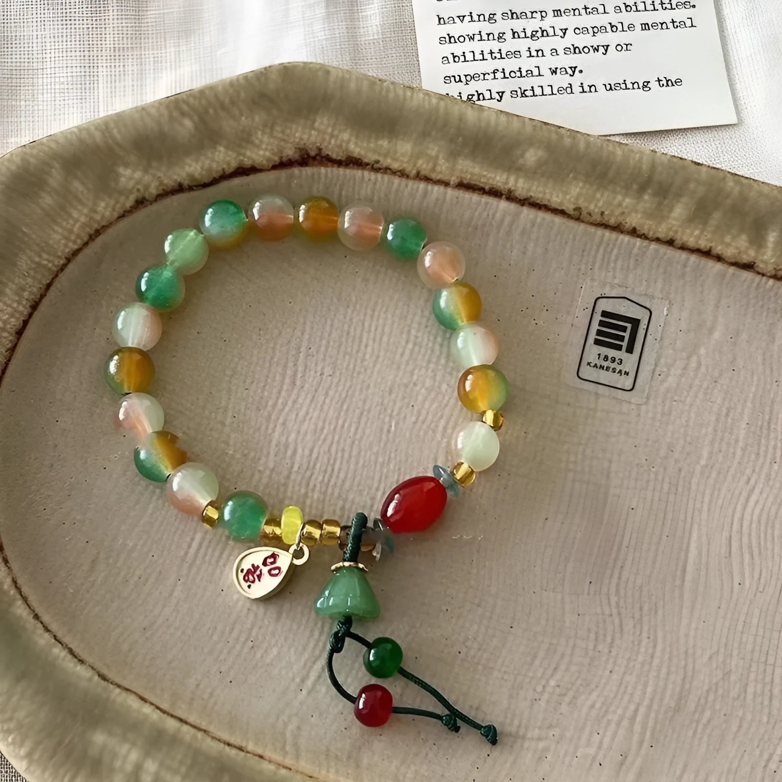 M990 Lotus Ruyi mixed material bracelet with manual craftsmanship