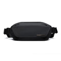 Black men's messenger bag made from Oxford cloth with a one-shoulder strap.