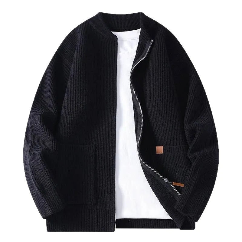 Men's striped cardigan sweater in straight fit available in five colours