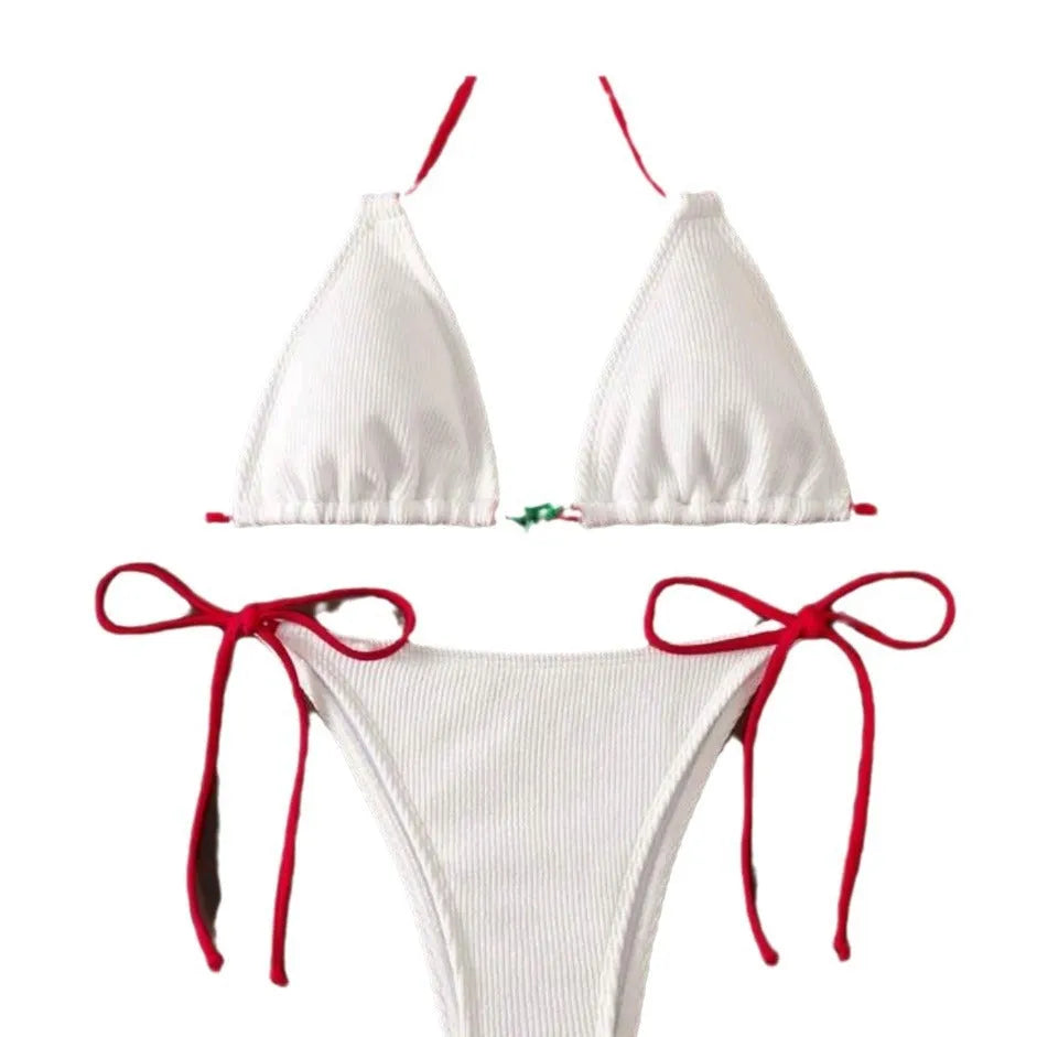 Women's quick-dry nylon bikini swimsuit in a backless briefs style