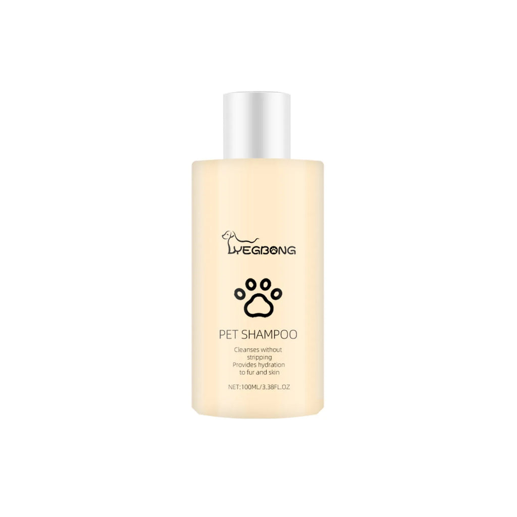 Mild dog shampoo bottle in 100ml or 300ml size for gentle cleaning and hair detangling