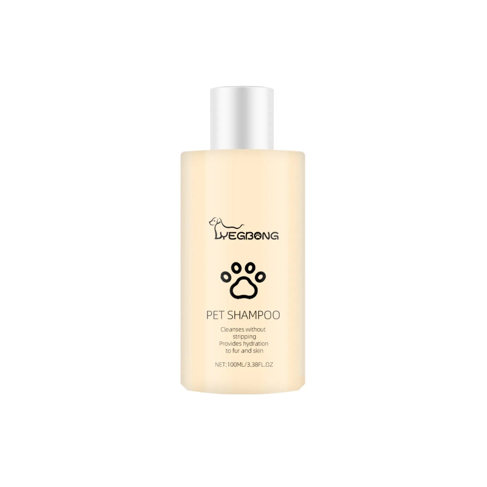 Mild dog shampoo bottle in 100ml or 300ml size for gentle cleaning and hair detangling