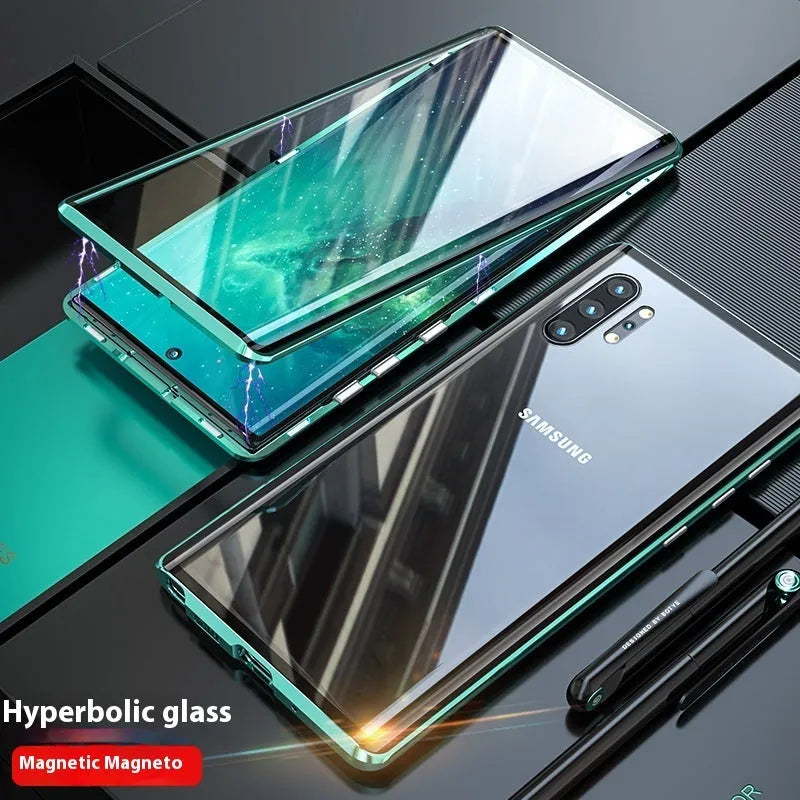Double-sided glass metal phone case for Samsung S22 Ultra, S22 Plus, S21 - black colour option