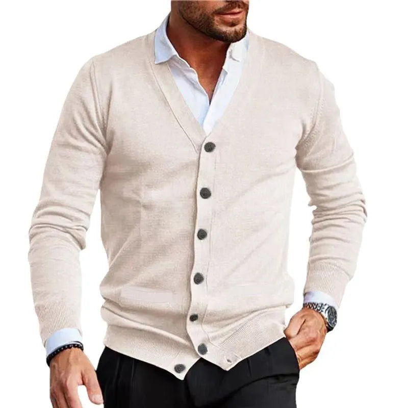 Men's slim fit acrylic cardigan sweater coat in multiple colours for autumn winter