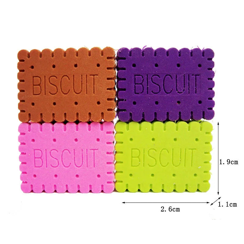 Sandwich biscuit shaped novelty eraser in food cake design with TPR material, shown in brown colour at 2.7 cm size