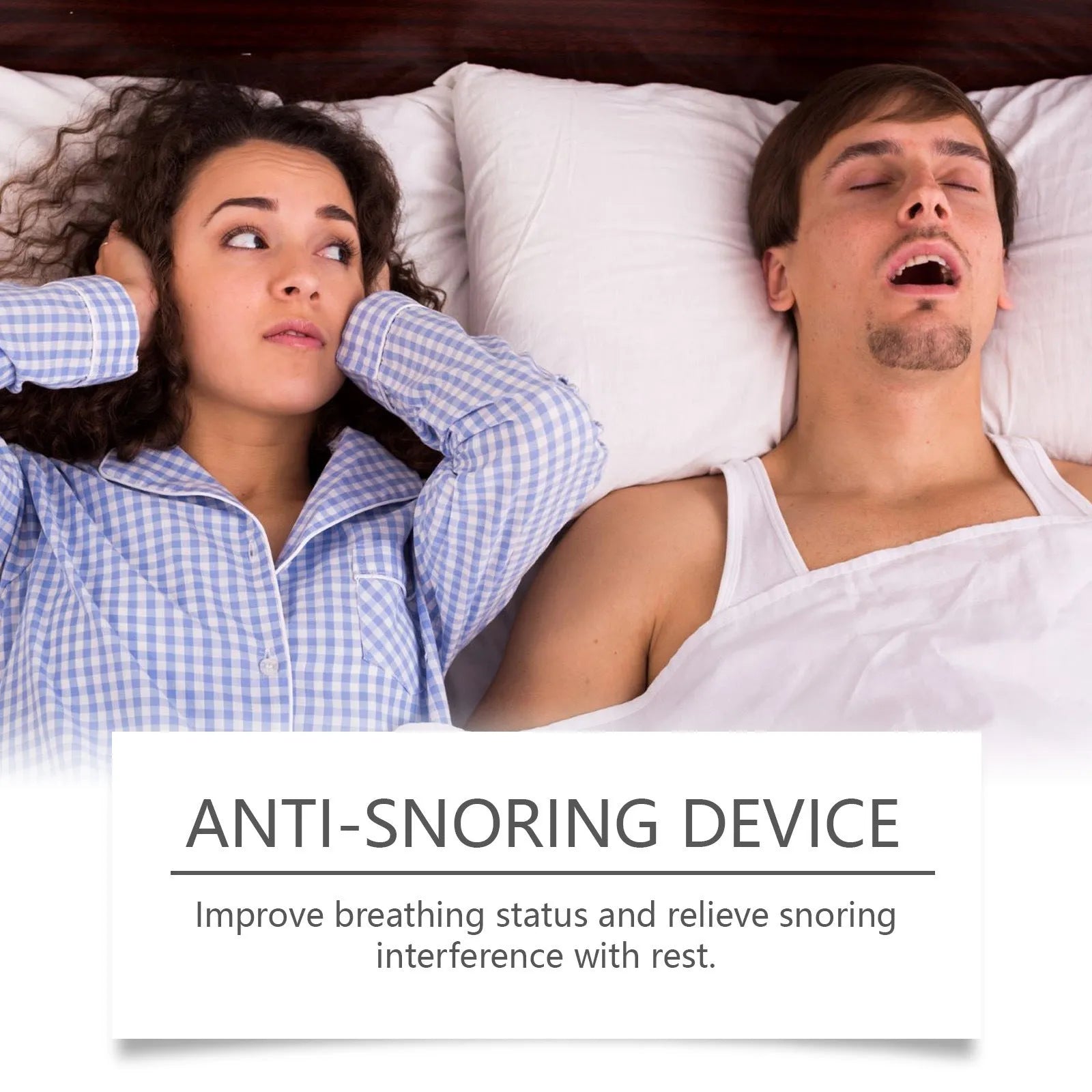 Standard specification anti-snoring device with one snoring stopper unit for nighttime sleep management