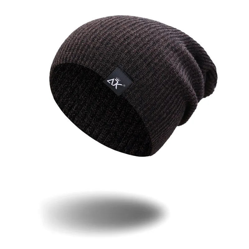 Unisex acrylic knit beanie in multiple colours with stretch fit for winter outdoor use