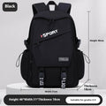 School Trends backpack in black, gray, and purple, made from Oxford cloth with curved shoulder straps for girls grade 4-9