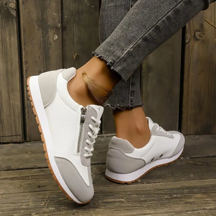 Women's flat shoes in Champagne colour with artificial PU upper and rubber sole