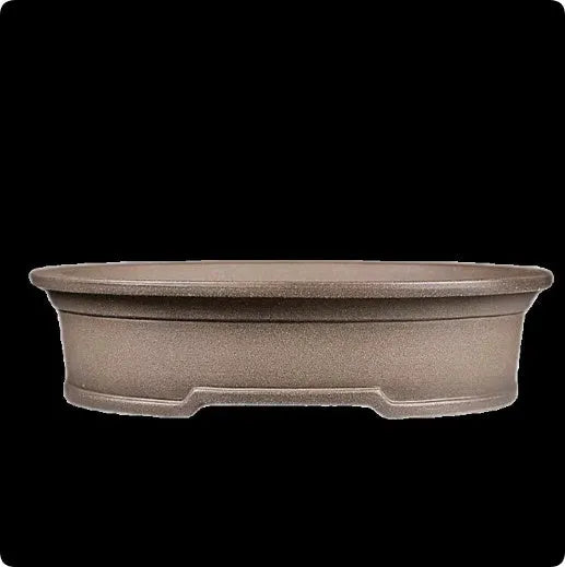 Handmade purple sand oval flower pot measuring 25cm x 21cm x 6.3cm for bonsai and succulent plants