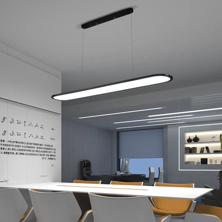 Modern simple fish-shaped iron LED pendant chandelier in white with PMMA lampshade for bar office restaurant lighting