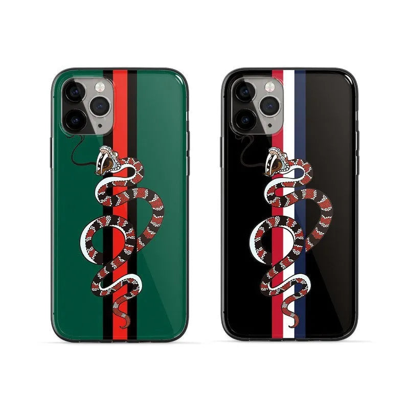 Frosted silicone iPhone case with cartoon snake design on TPU material