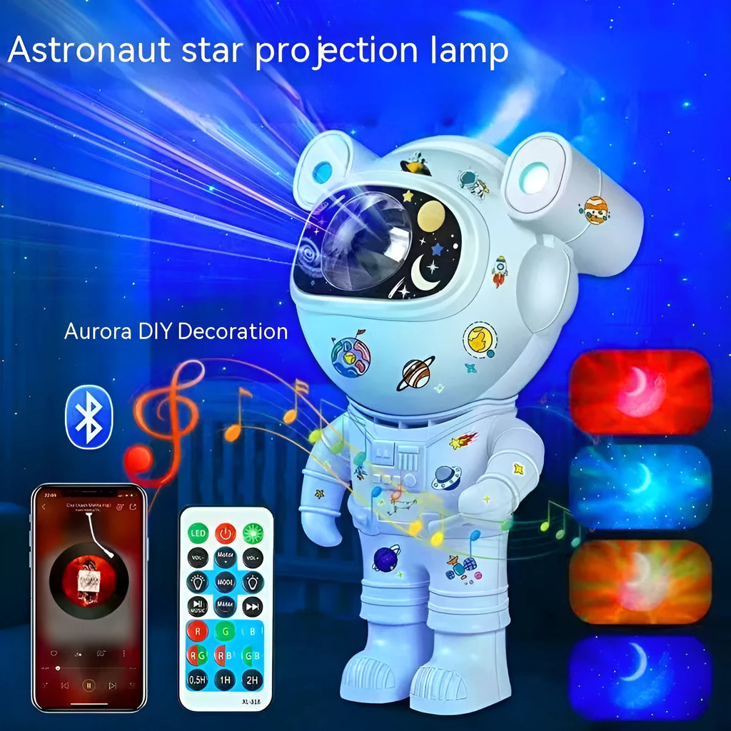 Aurora astronaut nebula vortex projector with remote control, socket powered, sitting or standing styles