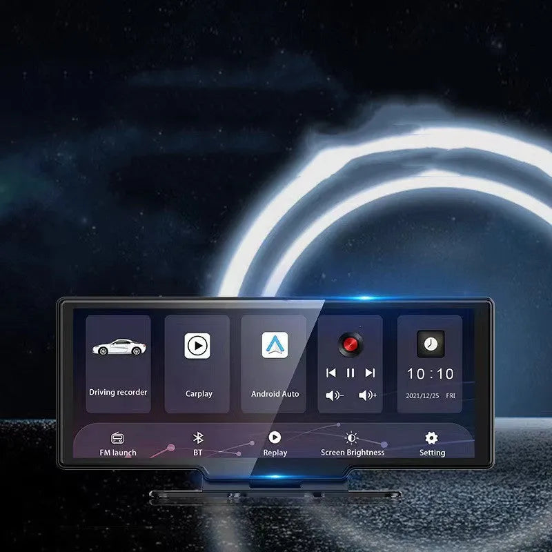 2.5K high-definition dash cam with 11-inch screen and voice control in black