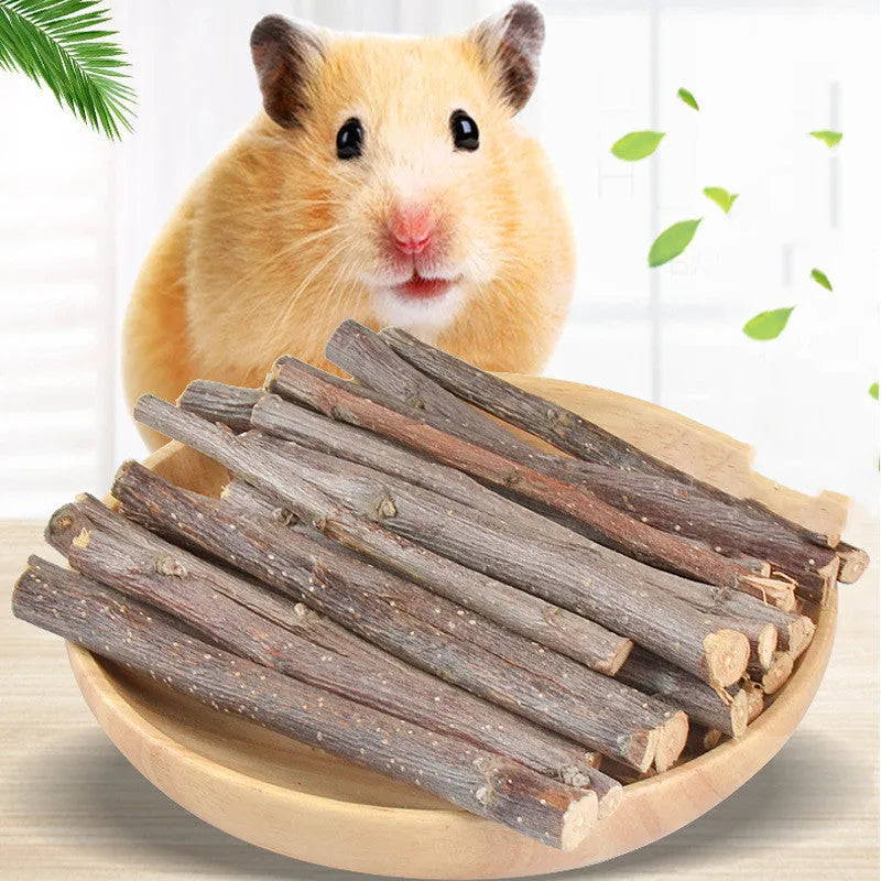 Dried apple branches 100g pack natural small pet treat for rabbit chinchilla hamster teeth cleansing