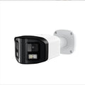4MP dual-lens IP66 waterproof security camera with compact design for POE network installation.