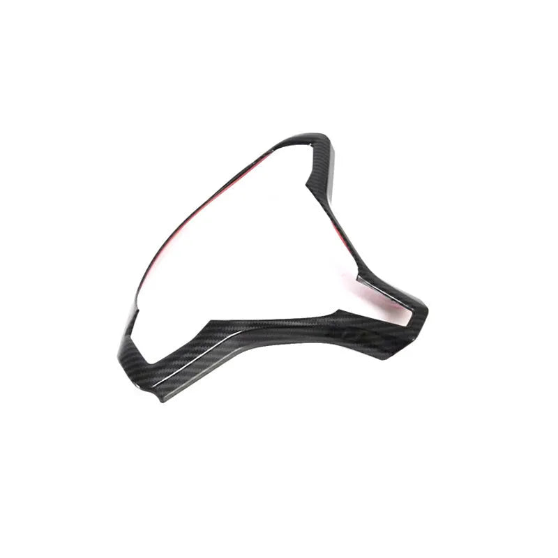 Black carbon fibre ABS plastic steering wheel decorative trim for Tesla Model S.