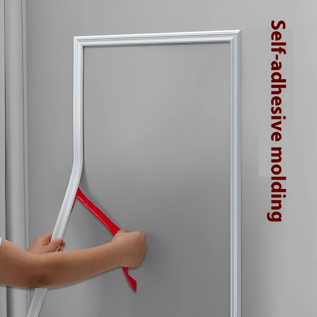 Flexible PVC background wall shaping frame with self-adhesive backing in four colour options
