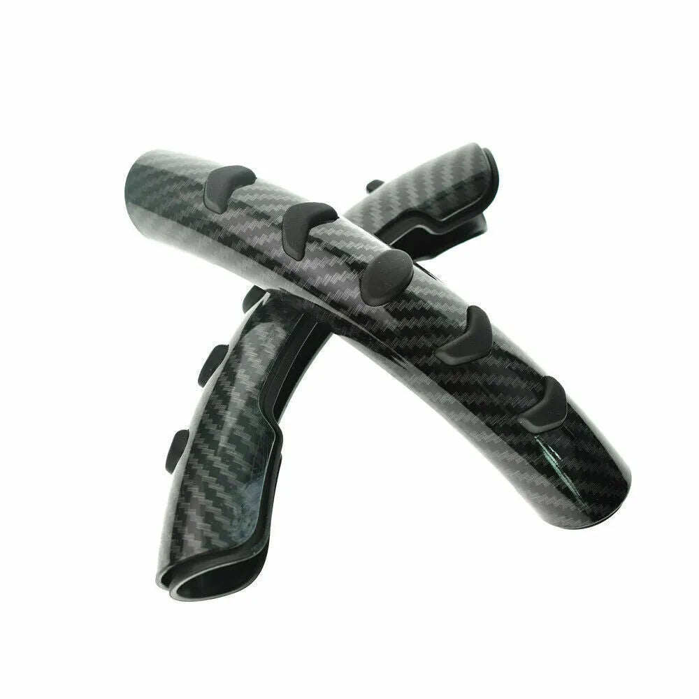 Carbon fibre black anti-slip steering wheel sleeve for 38cm diameter wheels.