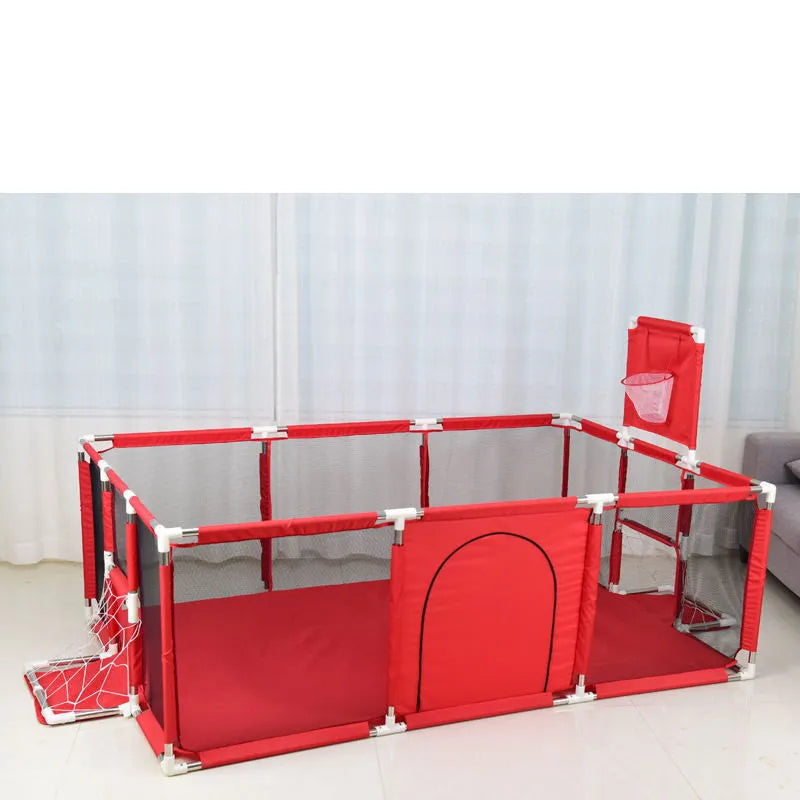 Stainless steel frame children's playpen tent with Oxford cloth enclosure in blue colour