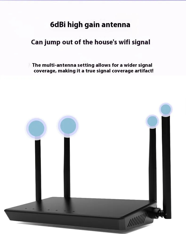 Portable 300 metre WiFi router in black or white with 4 LAN ports and compact metal design