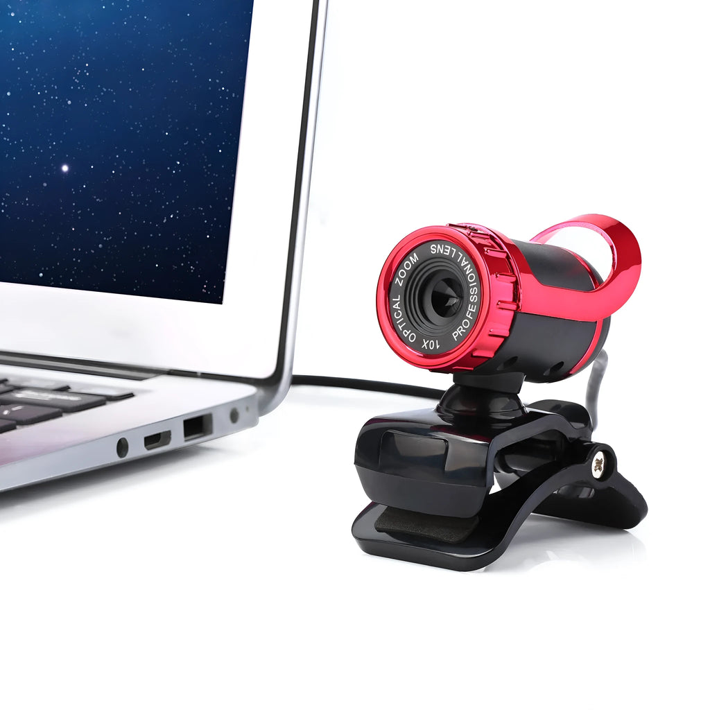 USB computer video camera with built-in sound-absorbing microphone, glass lens, 480p HD, 140cm cable, black and silver