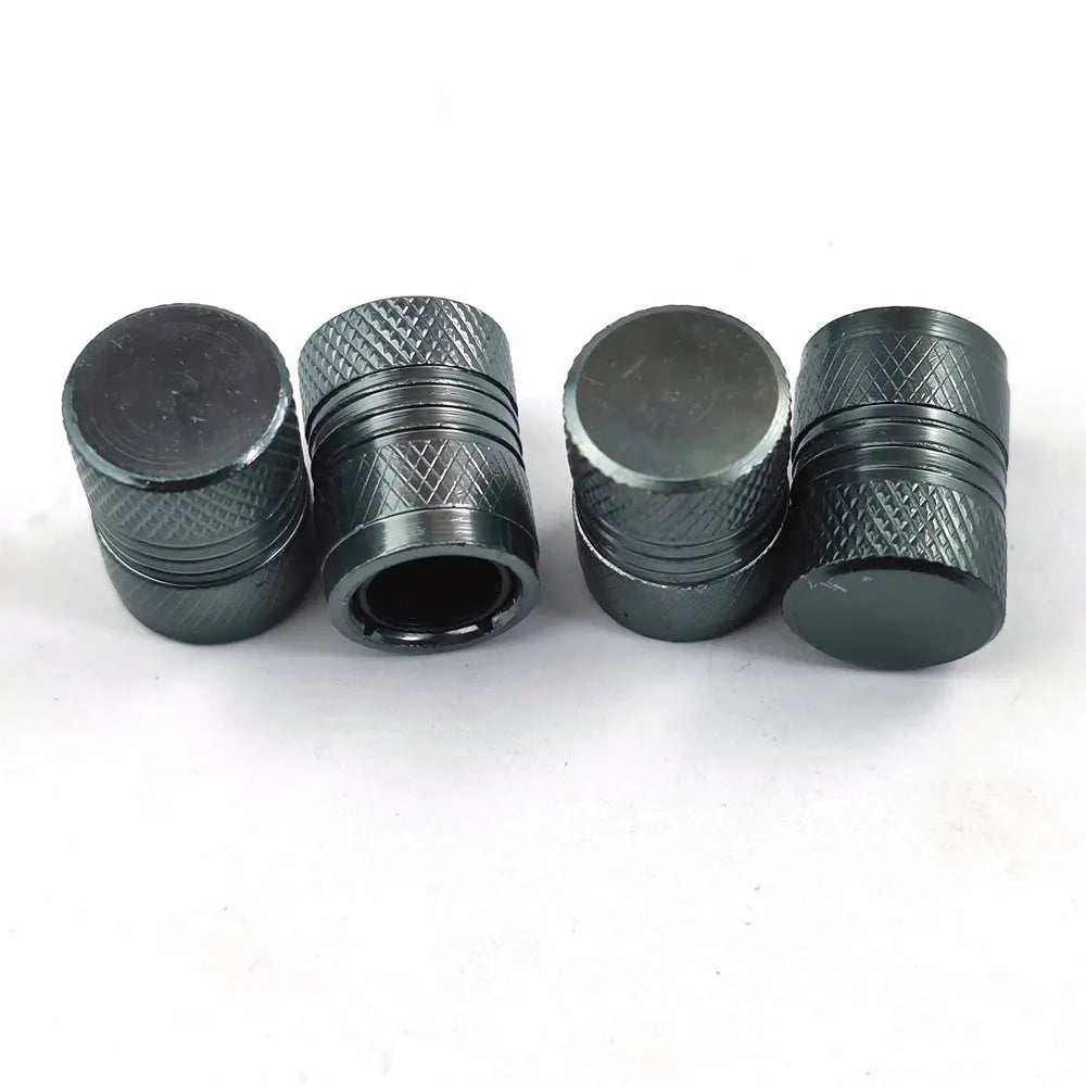 Aluminium car tyre dust protection valve cap in black 17mm length