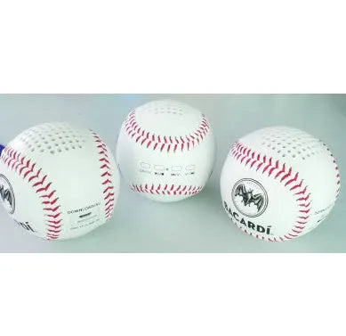 Baseball-shaped Bluetooth speaker in green colour with USB charging port