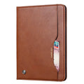 Apple iPad kneading leather flip protective cover in black showing shockproof and heat dissipation features