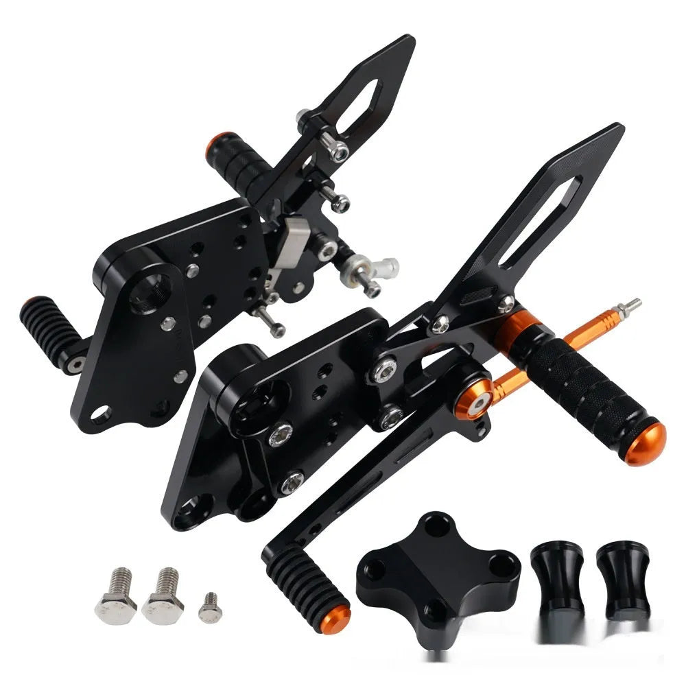 KTM DUKE rear shift pedal support assembly kit in black and orange colours