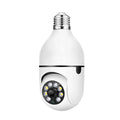 White A6 light bulb style surveillance camera with 8GB memory card for indoor and outdoor use
