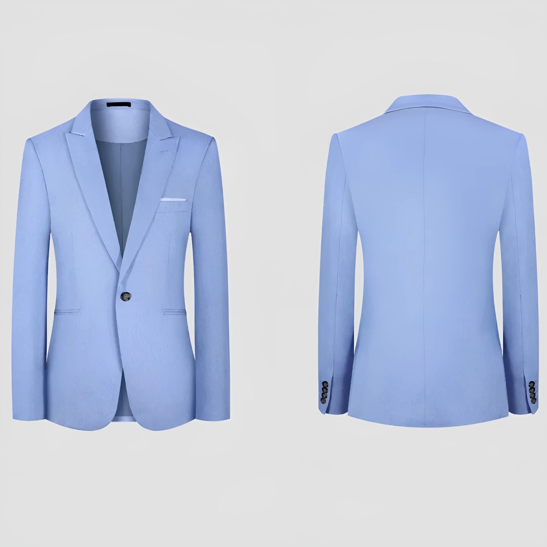 Men's Western style casual blazer in pink or light blue with two-button front