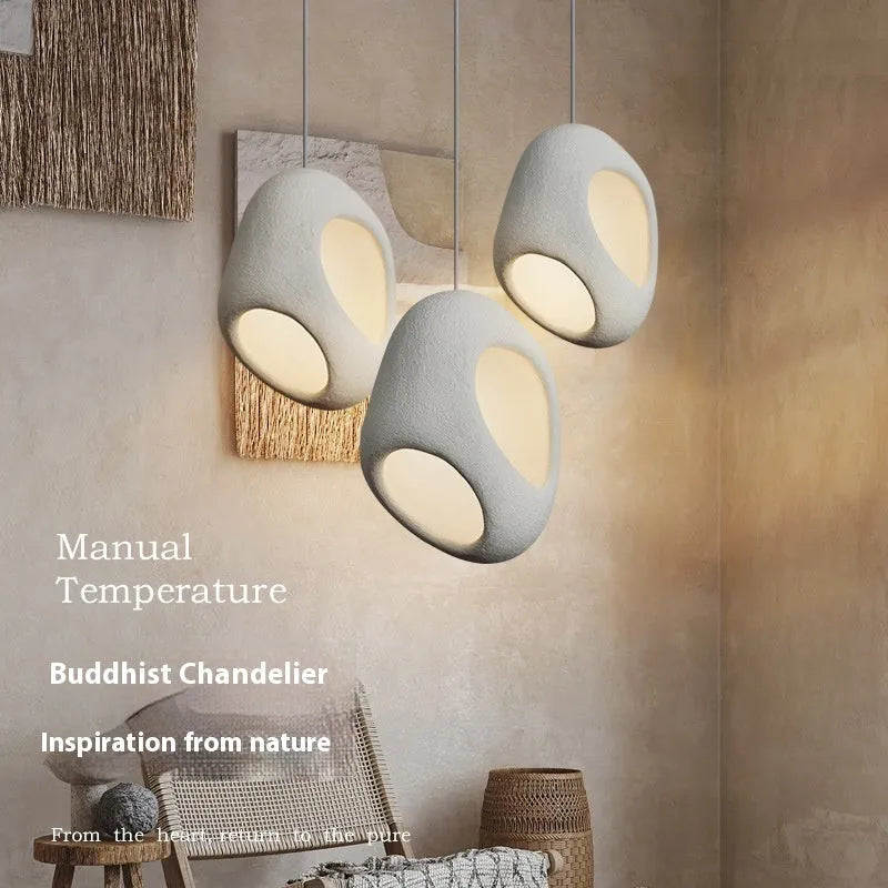 Creative single head retro ceiling light in high density polystyrene, white finish, with E27 bulb holder