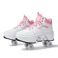 Women's minimalist retractable roller skates with PU wheels in black, white, pink, beige, ivory, or light blue, sizes 33-44