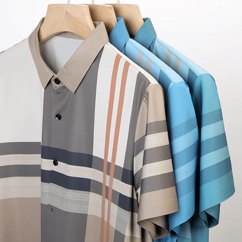 Men's slim fit plaid shirt in bamboo fibre in light blue colour with button-down collar