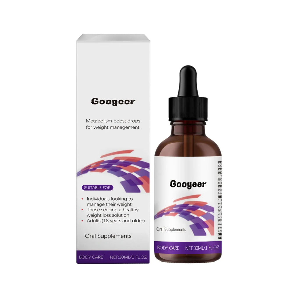 Googeer oral body treatment supplement 30ml bottle, liquid formula in body care kit.