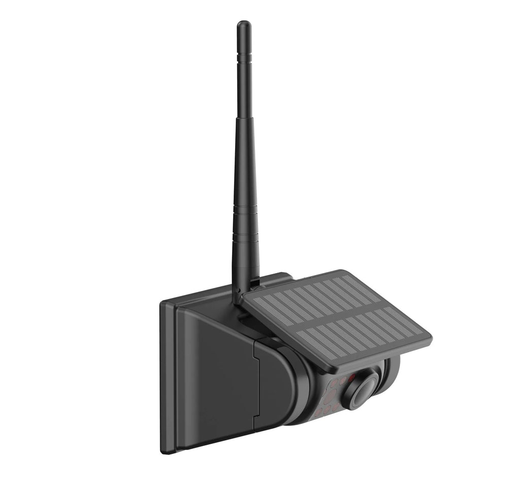 Solar wireless charging camera system with magnet suction for vehicle reversing and monitoring in black colour