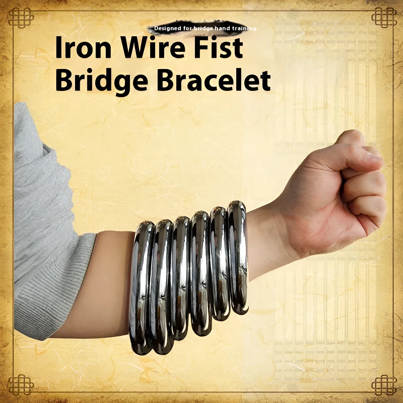Carbon steel Wing Chun training ring in three sizes for martial arts strength development