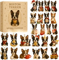 Acrylic Christmas countdown calendar hanging ornament with Boston Terrier blind box theme