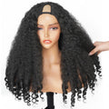 Women's wine red V-curly wig with high temperature fibre for a natural look