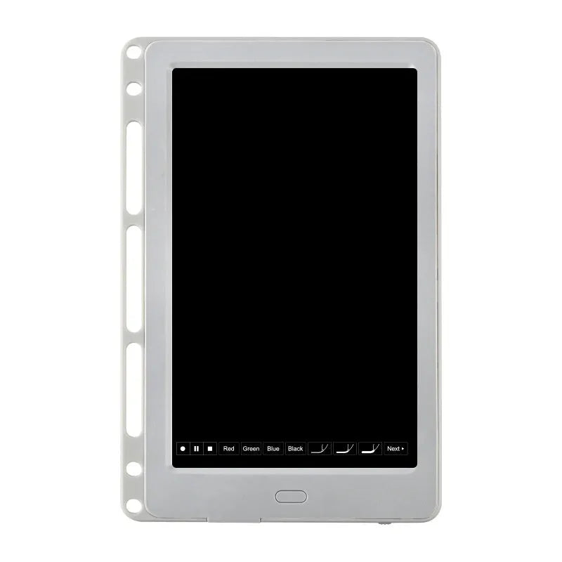 85-inch electronic writing pad with stitching design, smart pen, and USB cable in black, blue, or sky blue.