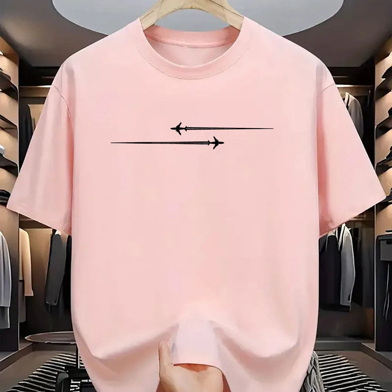 Loose fit cotton blend t-shirt with cartoon print in black, short sleeves, round neck.